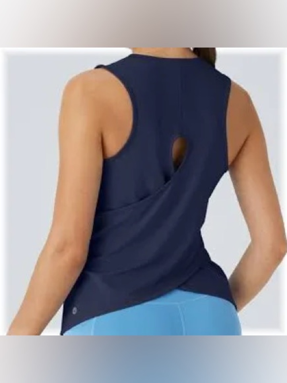 Halara Cut Out Crossover Hem Solid Yoga Tank Top Women’s Navy Sleeveless Active
